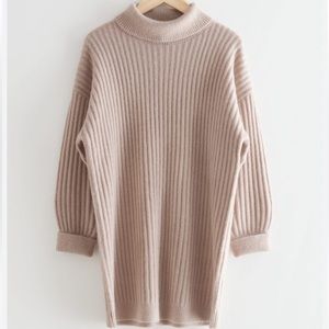 NWOT & Other Stories Ribbed Long Sleeve Turtleneck Wool Blend Sweater Dress